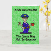 警察官の退職後の挨拶状 カード (黄色い花)