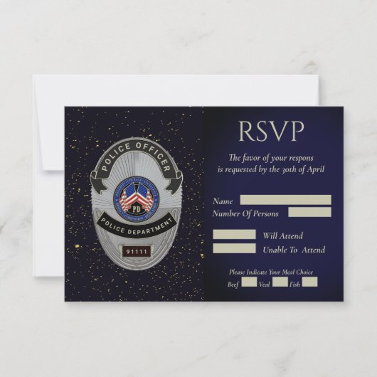 警察官の退職応答カード 出欠カード (正面)