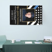 警察官の退職Thin Blue Lineの写真 横断幕 (トレードショー)