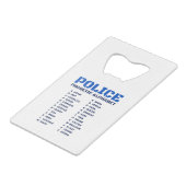 警察官の音声AからZのアルファベット クレジットカード栓抜き (正面アングル)