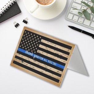 警察官はアメリカ国旗に感謝 名刺