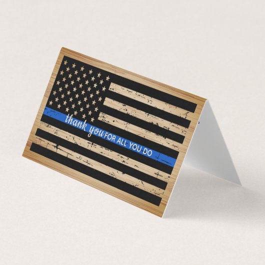 警察官はアメリカ国旗に感謝 名刺 (正面)