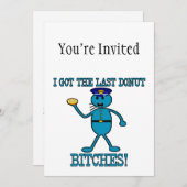 警察官は最後のドーナツを食べます 招待状 (正面/裏面)