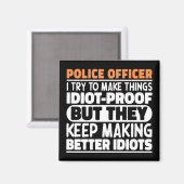 警察官は物事をおもしろい諺する マグネット (正面/裏面)