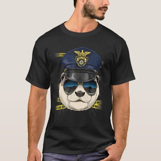 警察官オッターPD警官の犯罪現場海獣 Tシャツ (正面)