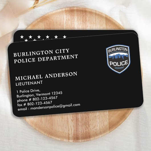 警察官カスタムロゴ法執行機関 名刺