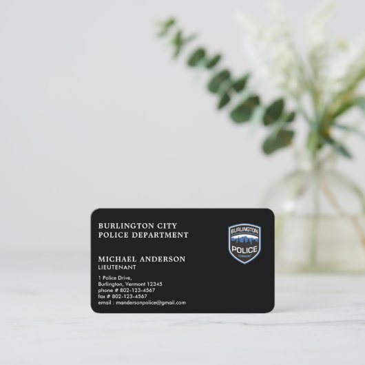 警察官カスタムロゴ法執行機関 名刺 (スタンド正面)