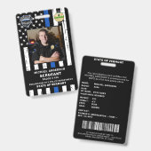 警察官カスタム写真ロゴバーコードID バッジ (正面＆裏面)