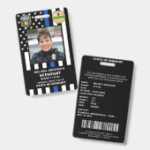 警察官カスタム写真ロゴ法執行部 バッジ (正面＆裏面)