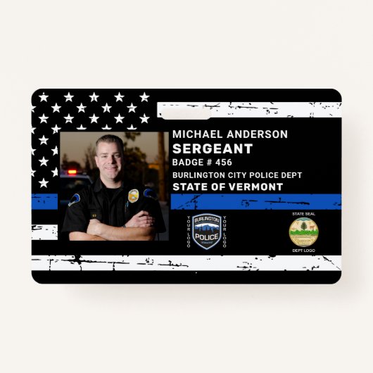 警察官カスタム写真法執行ID バッジ (正面)