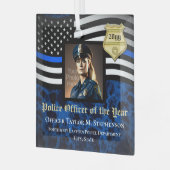 警察官カスタム法執行写真 ガラスオーナメント (正面左)