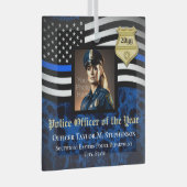 警察官カスタム法執行写真 ガラスオーナメント (正面右)