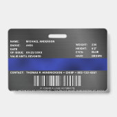 警察官カスタム法執行写真ID バッジ (Back)