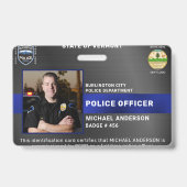 警察官カスタム法執行写真ID バッジ (Front)