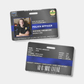 警察官カスタム法執行写真ID バッジ (Front & Back)