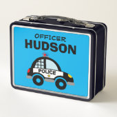 警察官カスタム車とキッドの弁当 メタルランチボックス (裏面)