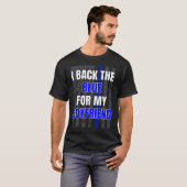 警察官ガールフレンド支援ボーイフレンド引用文 Tシャツ (正面フル)