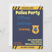 警察官キッズ写真テンプレート誕生日 招待状 (裏面)