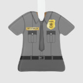 警察官グレー制服 オーナメント (裏面)