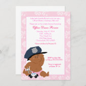 警察官コップ赤ちゃんシャワー招待状5x7 招待状 (正面/裏面)