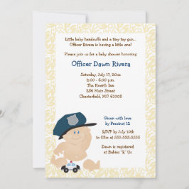 警察官コップ赤ちゃんシャワー招待状5x7 招待状