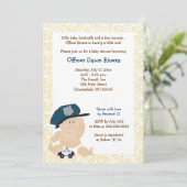 警察官コップ赤ちゃんシャワー招待状5x7 招待状 (スタンド正面)