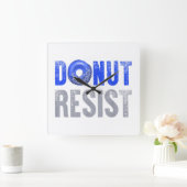 警察官シャツ薄いブルーラインドーナツレジストJ スクエア壁時計 (ホーム)