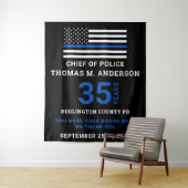 警察官シンブルーライン退職パーティー タペストリー (インサイチュ)