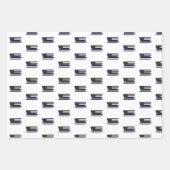 警察官シン・ブルー・ライン警官の法執行機関 ラッピングペーパーシート (正面)