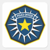 警察官スター スクエアシール (正面)