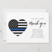 警察官ハート米国旗法執行部 サンキューカード (正面)
