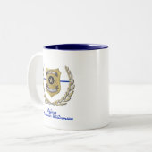 警察官バッジパーソナライズされた ツートーンマグカップ (正面左)