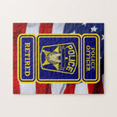 警察官バ退職したッジ ジグソーパズル (横)