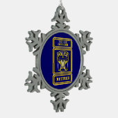 警察官バ退職したッジ スノーフレークピューターオーナメント (左)