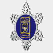 警察官バ退職したッジ スノーフレークピューターオーナメント (右)