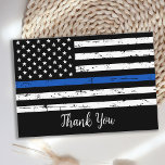 警察官パーソナライズされたの細いブルーライン サンキューカード<br><div class="desc">シンブルーライン警察サンキューカード – 警察旗の色のアメリカ国旗、動揺してデザイン。この警感謝してい察は警察官や警察にピッタリだ。警察または法執行部に対する個人メッセージで内部お気に入りのをパーソナライズする。COPYRIGHT © 2020 Judy Burrows,  Black Dog Art - All Rights Reserved.警察官パーソナライズされたの細いブルーラインサンキューカード</div>