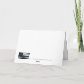 警察官パーソナライズされたの細い青い線旗 サンキューカード (裏面)