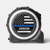 警察官パーソナライズされたの細い青い線旗 メジャー (正面)