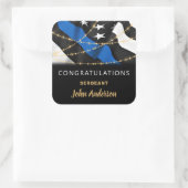 警察官パーティーブルー金ゴールドおめでとう スクエアシール (バッグ)