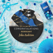 警察官パーティーブルー金ゴールドおめでとう ペーパープレート (パーティー)