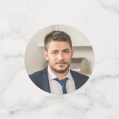 警察官パーティー写真おめでとう薄い青い線 コンフェッティ (スモール正面)