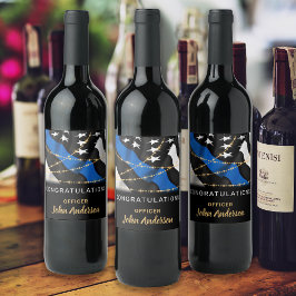 警察官パーティー卒業青線 ワインラベル