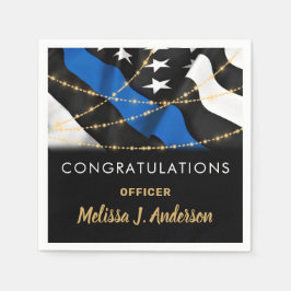 警察官パーティー卒業 スタンダードカクテルナプキン