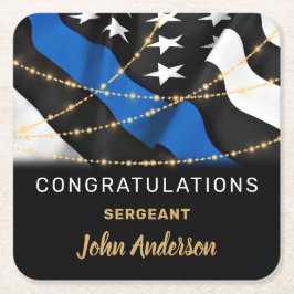 警察官パーティー退職祝 スクエアペーパーコースター