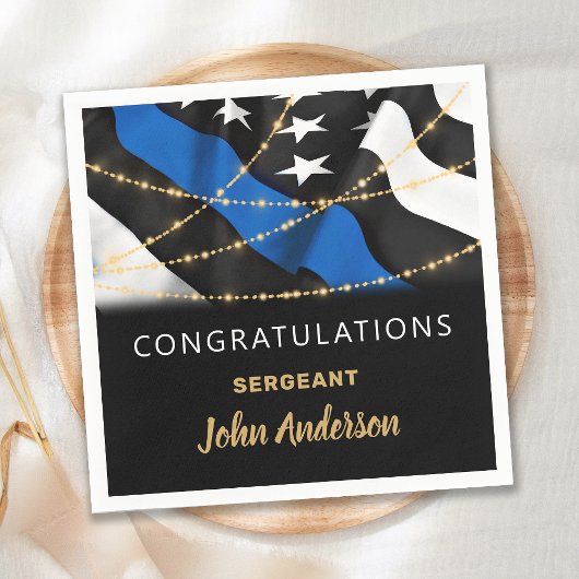 警察官パーティー退職祝 スタンダードカクテルナプキン