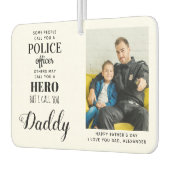 警察官ヒーローパパ父の日の写真 カーエアーフレッシュナー (左)