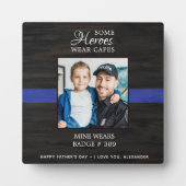 警察官ヒーローパパ父の日写真 フォトプラーク (正面)