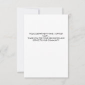 警察官ヒーロー薄いブルーラインパーソナライズされた サンキューカード (裏面)