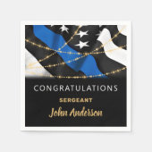 警察官プロモーションパーティーおめでとう スタンダードカクテルナプキン (正面)