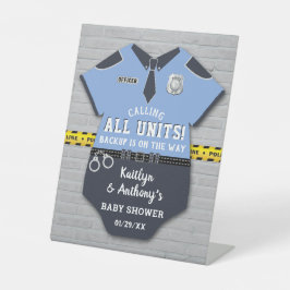 警察官ベビシャワー歓迎 台座サイン